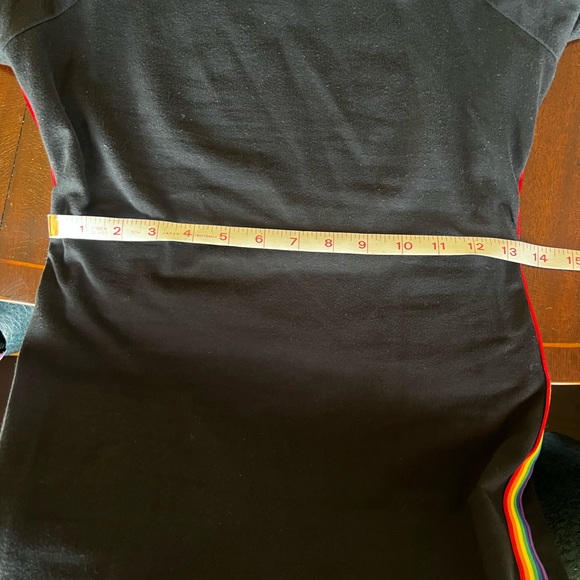 Silence + Noise rainbow  T-shirt dress. Black with rainbow stripes. Size S. - Picture 4 of 10